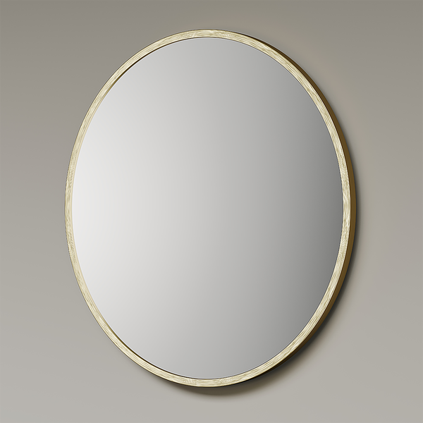 Wandspiegel Picasso rund - Spiegelglas / Aluminium - Gold - Durchmesser: 25 cm
