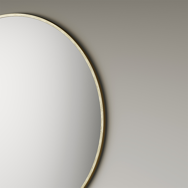 Wandspiegel Picasso rund - Spiegelglas / Aluminium - Gold - Durchmesser: 25 cm