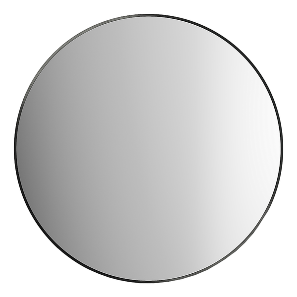 Wandspiegel Picasso rund - Spiegelglas / Aluminium - Schwarz - Durchmesser: 60 cm