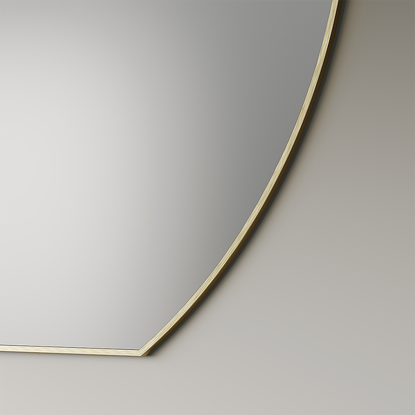 Wandspiegel Picasso rund - Spiegelglas / Aluminium - Gold - Durchmesser: 100 cm
