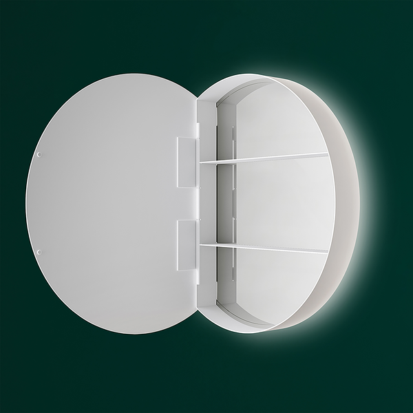 LED-Spiegelschrank Picasso - Spiegelglas / Aluminium - Weiß