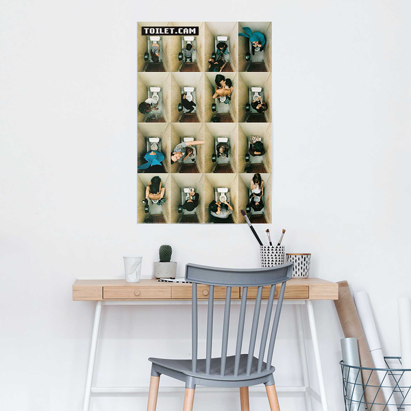 Poster Toilet Cam - Papier - Beige - 61 x 91,5 cm