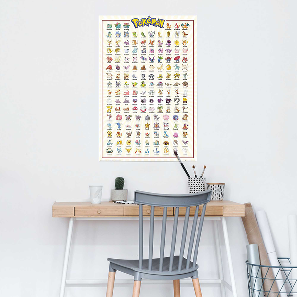 Poster Pokemon Kanto 51 - Papier - Gelb - 61 x 91,5 cm