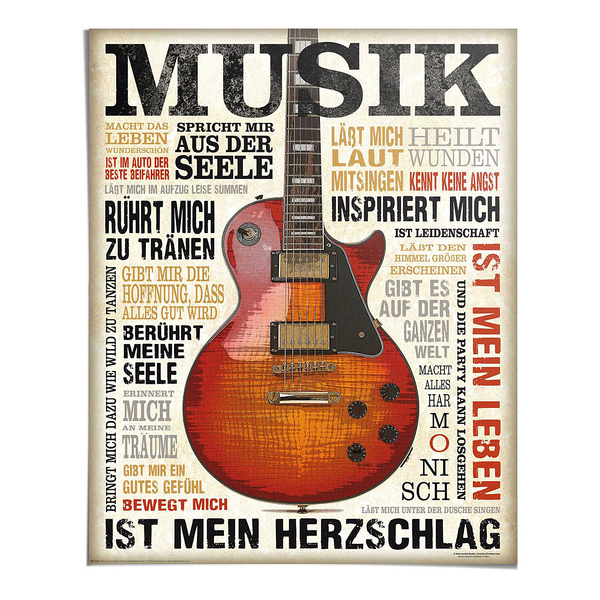 Poster Musik ist Leidenschaft - Papier - Mehrfarbig - 40 x 50 cm