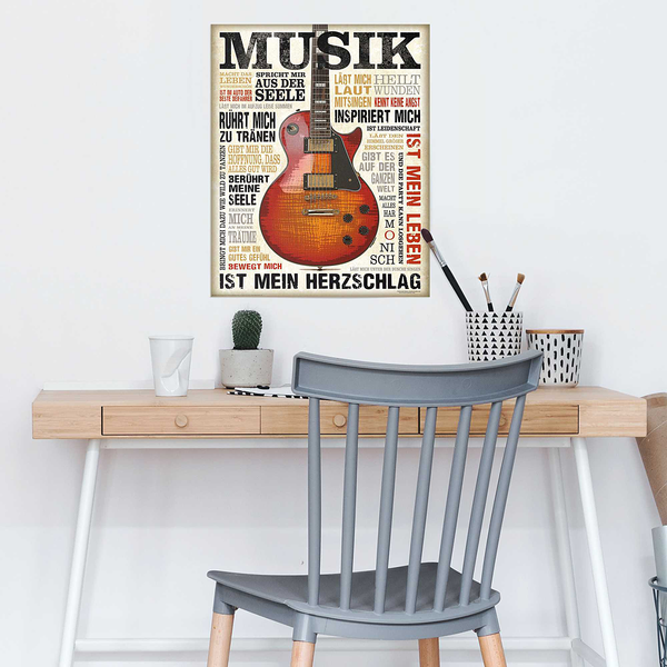 Poster Musik ist Leidenschaft - Papier - Mehrfarbig - 40 x 50 cm
