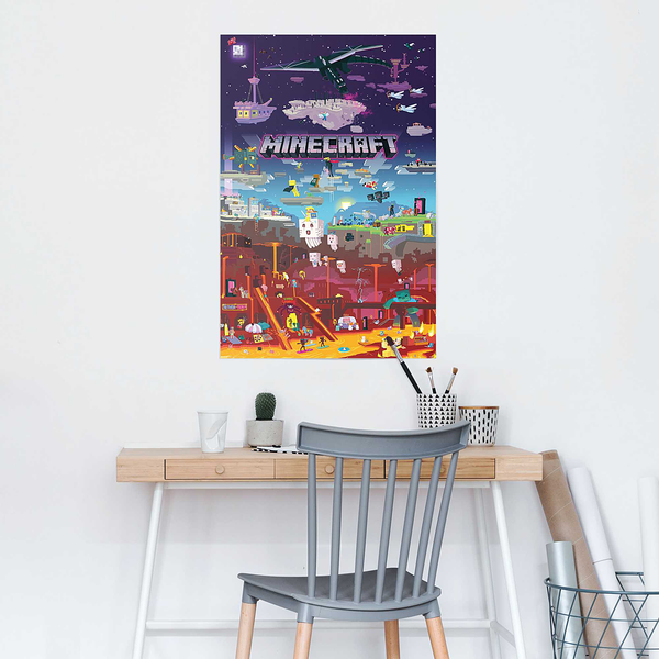 Poster Minecraft World Beyond - Papier - Mehrfarbig - 61 x 91,5 cm