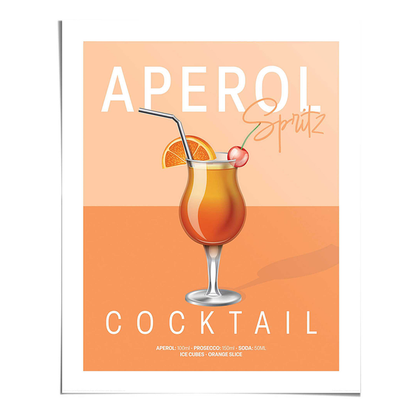 Poster Aperol Spritz - Papier - Orange - 40 x 50 cm