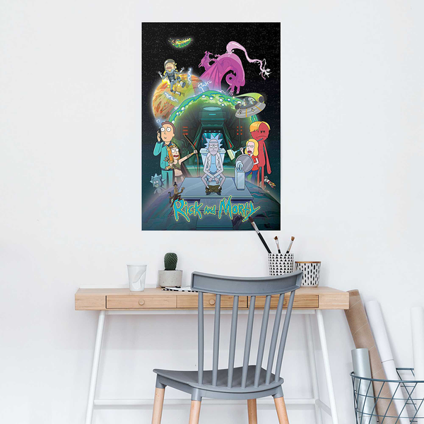 Poster Rick and Morty - Papier - Mehrfarbig - 61 x 91,5 cm