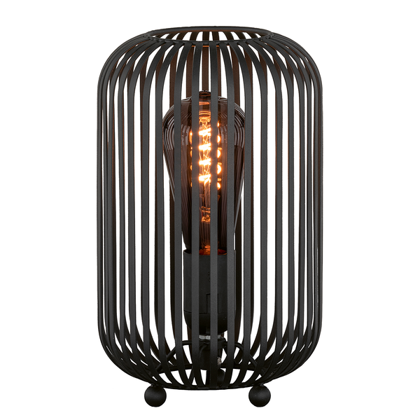 Tischleuchte Cage - Eisen - Schwarz - 1-flammig