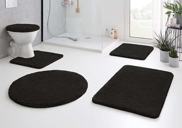 Badteppich Relax - Polyacryl - Schwarz - 85 x 150 cm