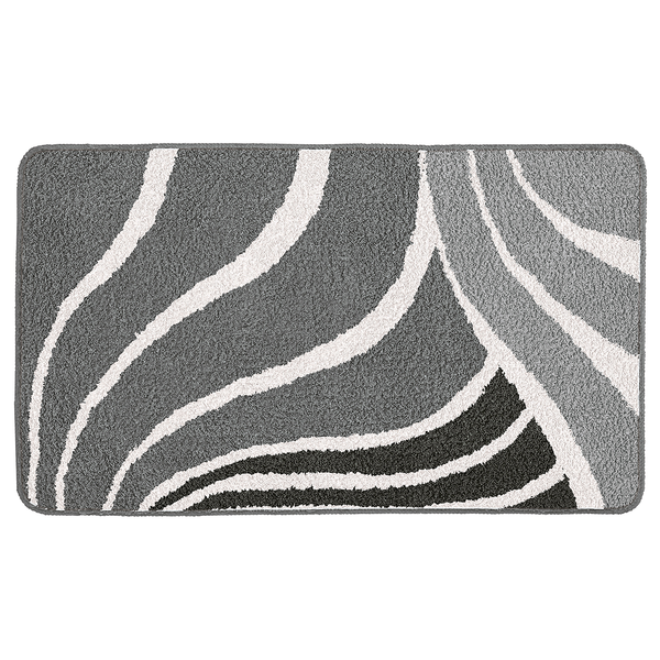 Badteppich Flame - Polyacryl - Anthrazit - 80 x 140 cm