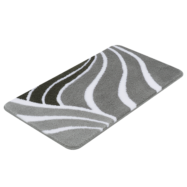 Badteppich Flame - Polyacryl - Anthrazit - 80 x 140 cm