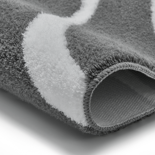 Badteppich Flame - Polyacryl - Anthrazit - 80 x 140 cm