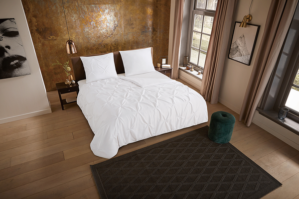Microfaser Bettwäsche Elegance - Microfaser - Weiß - 135 x 200 cm + Kissen 80 x 80 cm