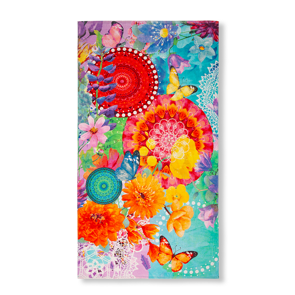 Strandtuch Vitori - Baumwolle - Violett - 100 x 180 cm