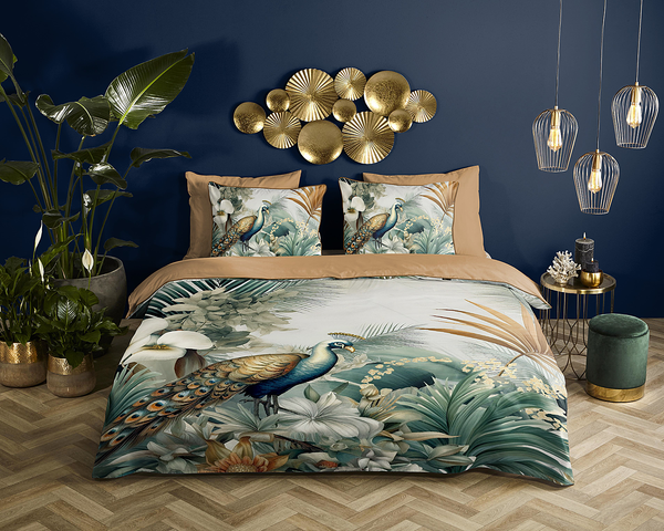 Satin Bettwäsche Dana - Satin - Gold - 140 x 200/220 cm + Kissen 70 x 60 cm