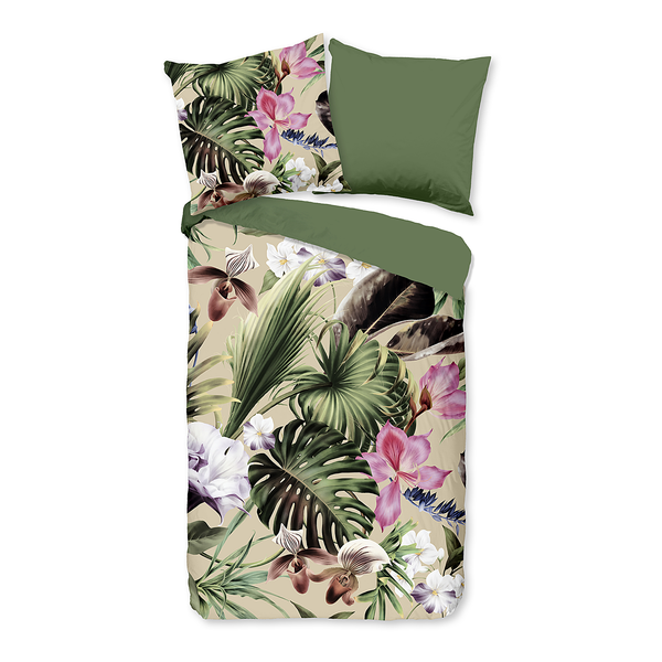 Renforcé Bettwäsche Irze - Renforcé - Grün - 155 x 220 cm + Kissen 80 x 80 cm