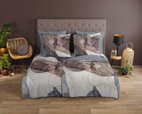 Renforcé Bettwäsche Zayn - Renforcé - Grau - 155 x 220 cm + Kissen 80 x 80 cm