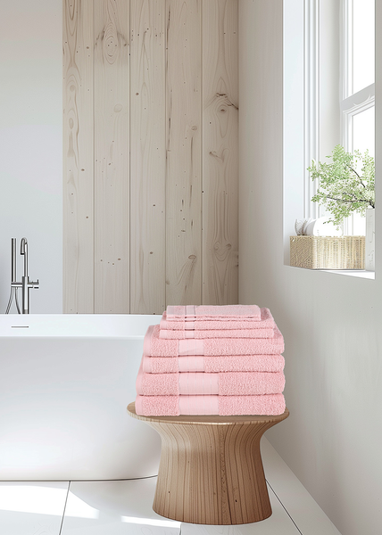 Duschtuchset Tarris 8-teilig - Frottee - Rosa