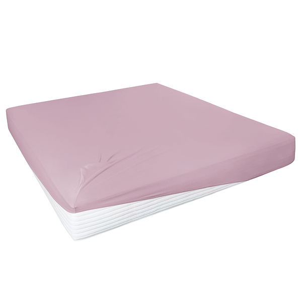 Boxspring-Elastan-Spannbettttuch - Baumwolle / Elastan - Mauve - 190 x 200 cm