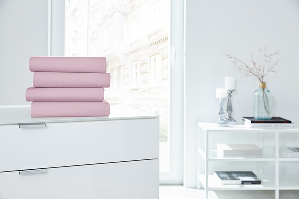 Boxspring-Elastan-Spannbettttuch - Baumwolle / Elastan - Mauve - 190 x 200 cm