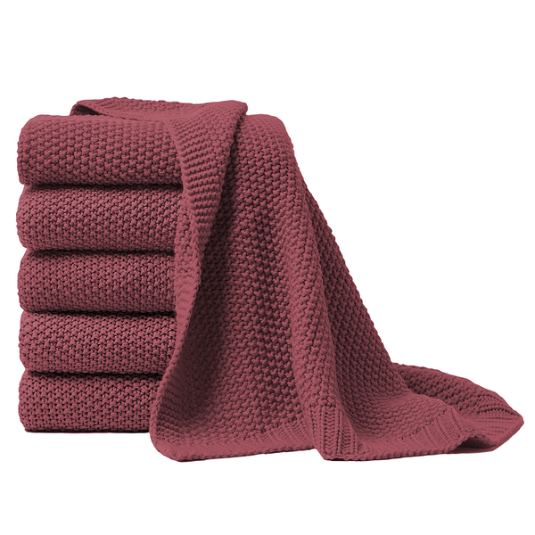 Strickdecke Viby - Polyester - 130 x 170 cm - Bordeaux