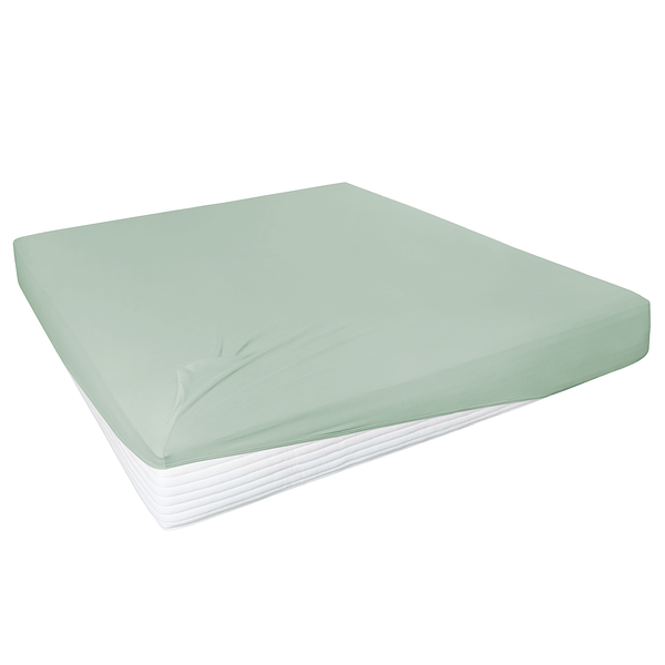 Boxspring-Elastan-Spannbettttuch - Baumwolle / Elastan - Lindgrün - 190 x 200 cm