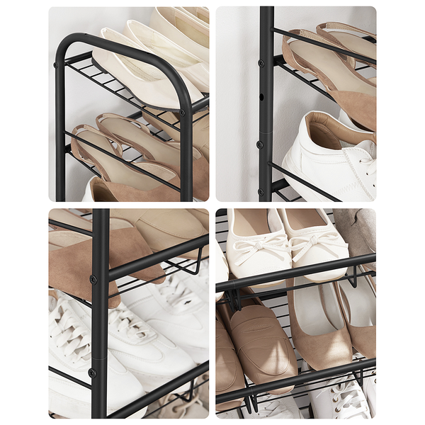 Schuhregal Evetts - Metall - Schwarz