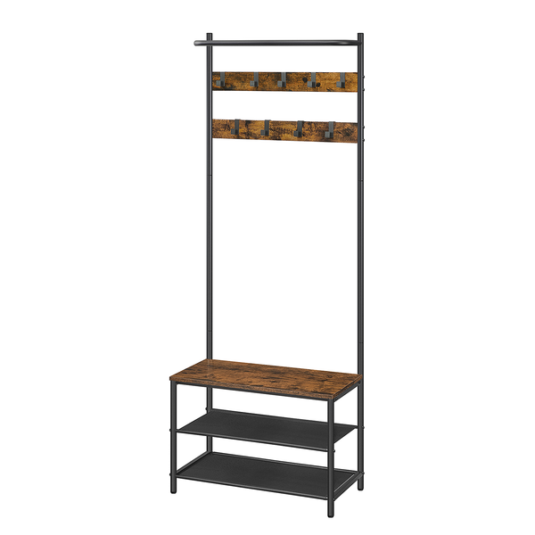 Kompaktgarderobe Zedawa - Dunkelbraun / Schwarz