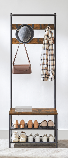 Kompaktgarderobe Zedawa - Dunkelbraun / Schwarz