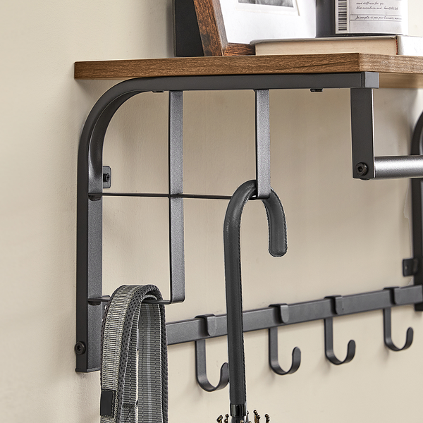 Wandgarderobe Montevallo 80 cm - Dunkelbraun / Schwarz