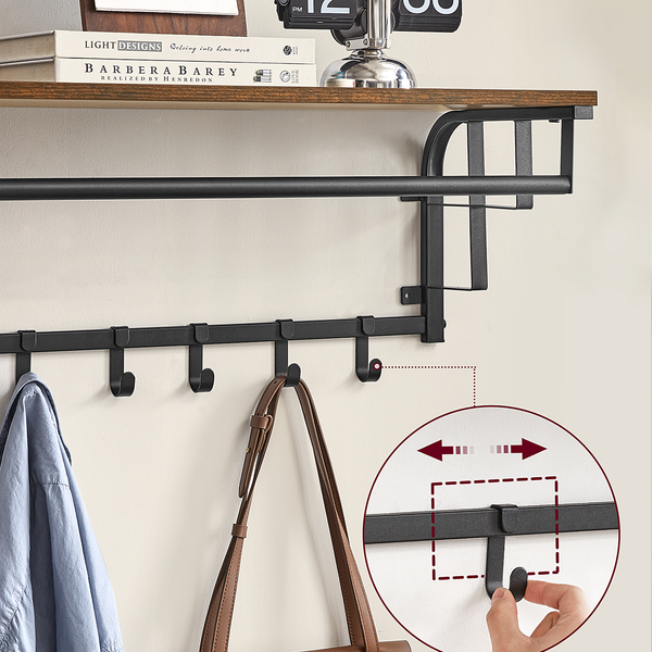 Wandgarderobe Montevallo 80 cm - Dunkelbraun / Schwarz