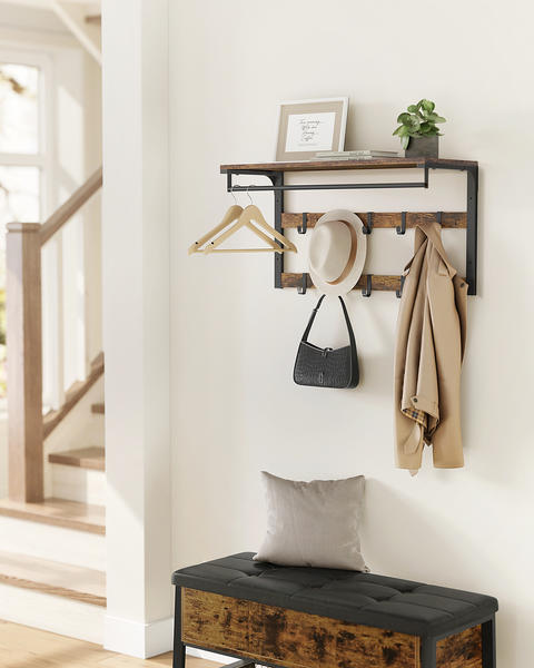 Wandgarderobe Zedawa Typ A - Dunkelbraun / Schwarz