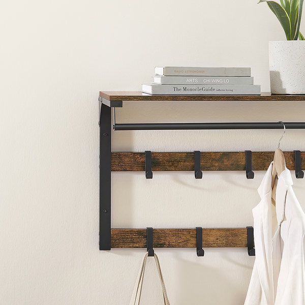 Wandgarderobe Zedawa Typ A - Dunkelbraun / Schwarz