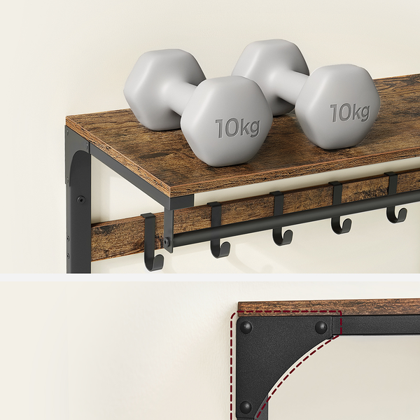 Wandgarderobe Zedawa Typ A - Dunkelbraun / Schwarz