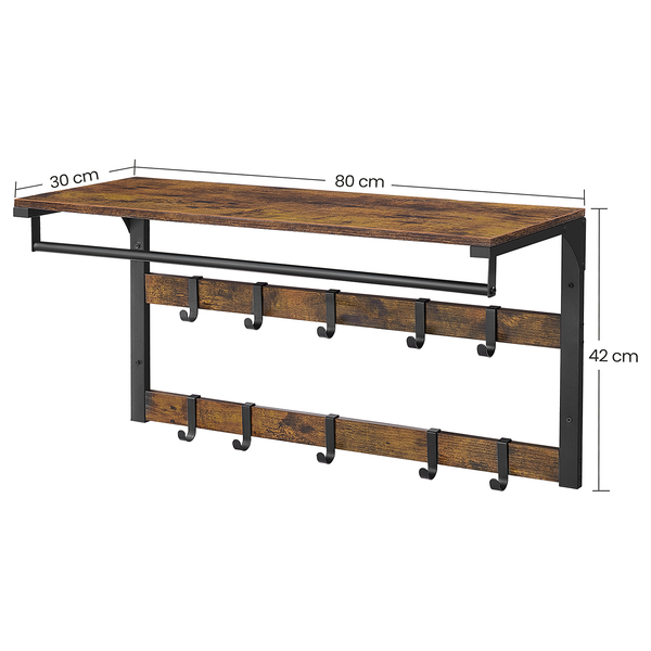 Wandgarderobe Zedawa Typ A - Dunkelbraun / Schwarz