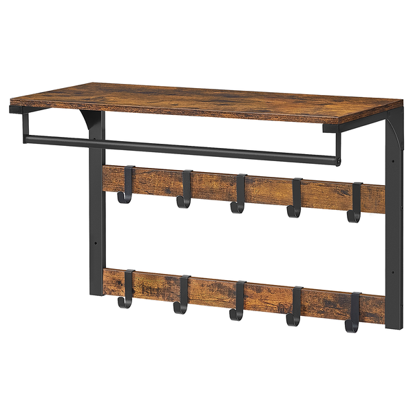 Wandgarderobe Zedawa Typ A - Dunkelbraun / Schwarz