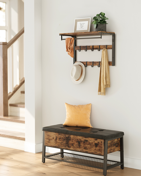 Wandgarderobe Zedawa Typ A - Dunkelbraun / Schwarz