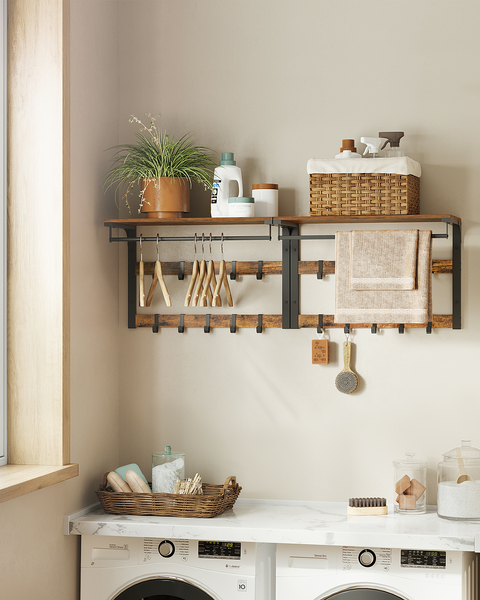 Wandgarderobe Zedawa Typ A - Dunkelbraun / Schwarz