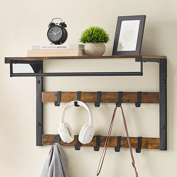 Wandgarderobe Zedawa Typ A - Dunkelbraun / Schwarz
