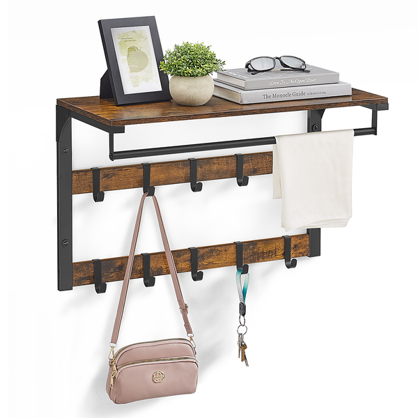 Wandgarderobe Zedawa Typ A - Dunkelbraun / Schwarz