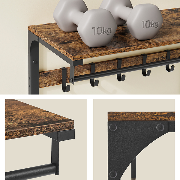 Wandgarderobe Zedawa Typ A - Dunkelbraun / Schwarz