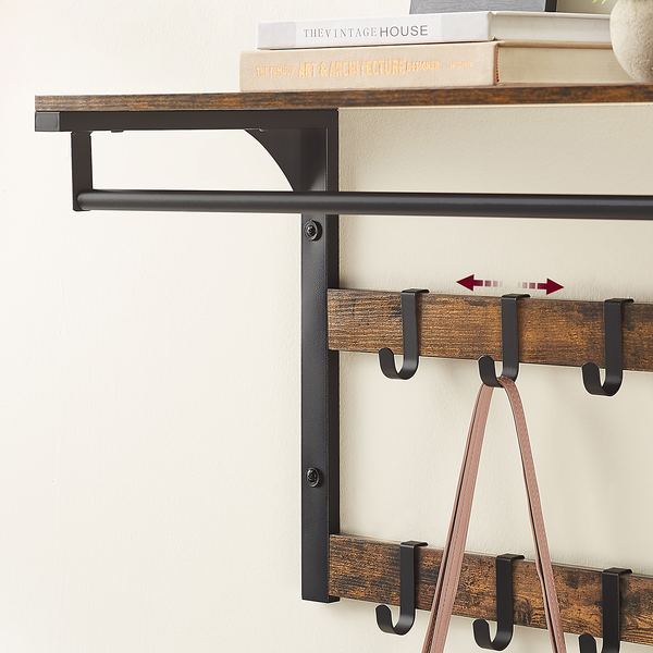Wandgarderobe Zedawa Typ A - Dunkelbraun / Schwarz
