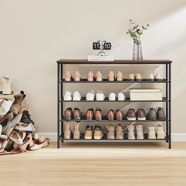 Schuhregal Zedawa - Dunkelbraun / Schwarz
