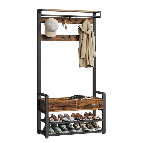 Kompaktgarderobe Jovy - Dunkelbraun / Schwarz