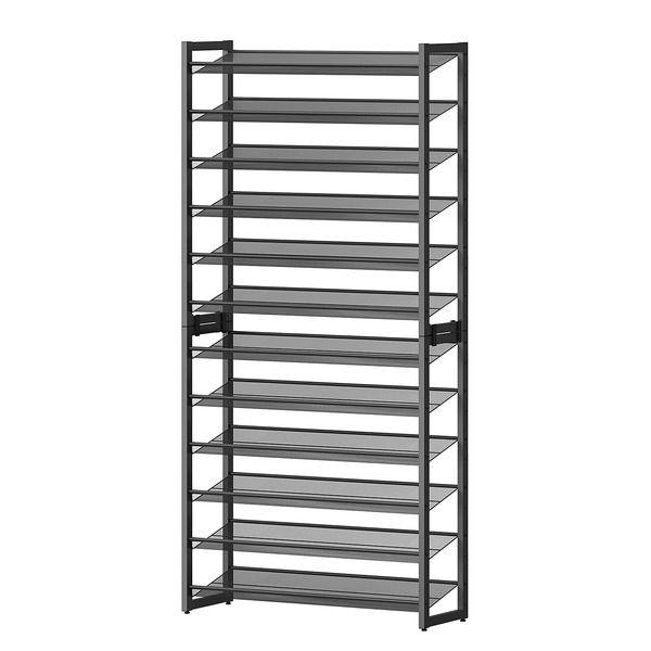 Schuhregal Heckfield II - Metall - Schwarz - Höhe: 221 cm