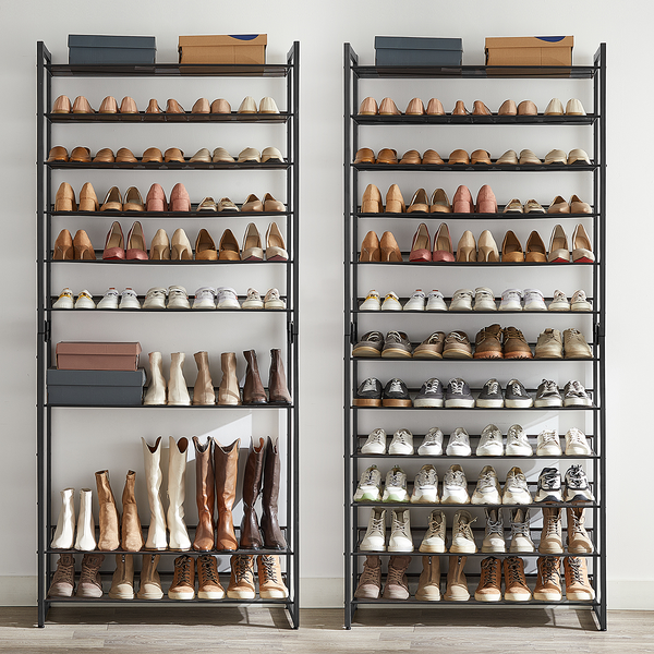 Schuhregal Heckfield II - Metall - Schwarz - Höhe: 221 cm