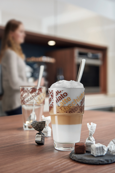Kaffeeglas Solo 4-teilig - Klarglas / Edelstahl - Mehrfarbig - inklusive Löffel