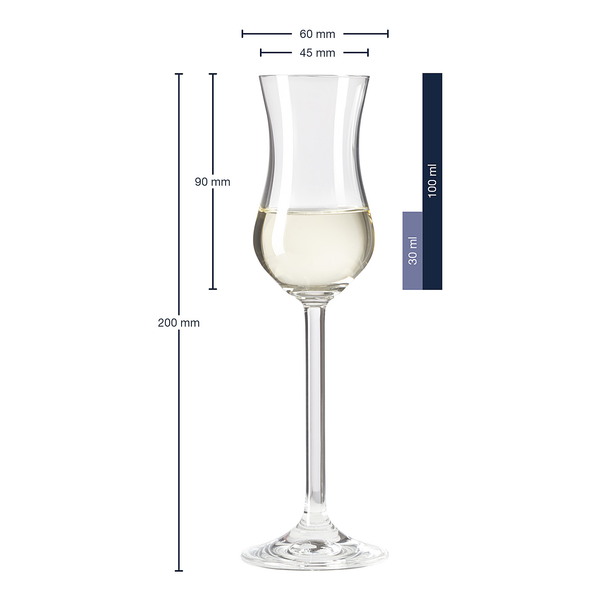 Grappaglas Daily 6er-Set - Kristallglas - Transparent