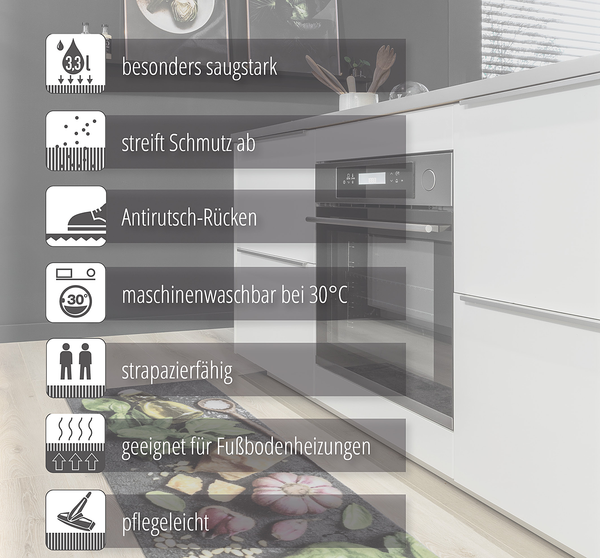 Küchenläufer Miabella Gewürze - Polyamid - Mehrfarbig - 50 x 150 cm